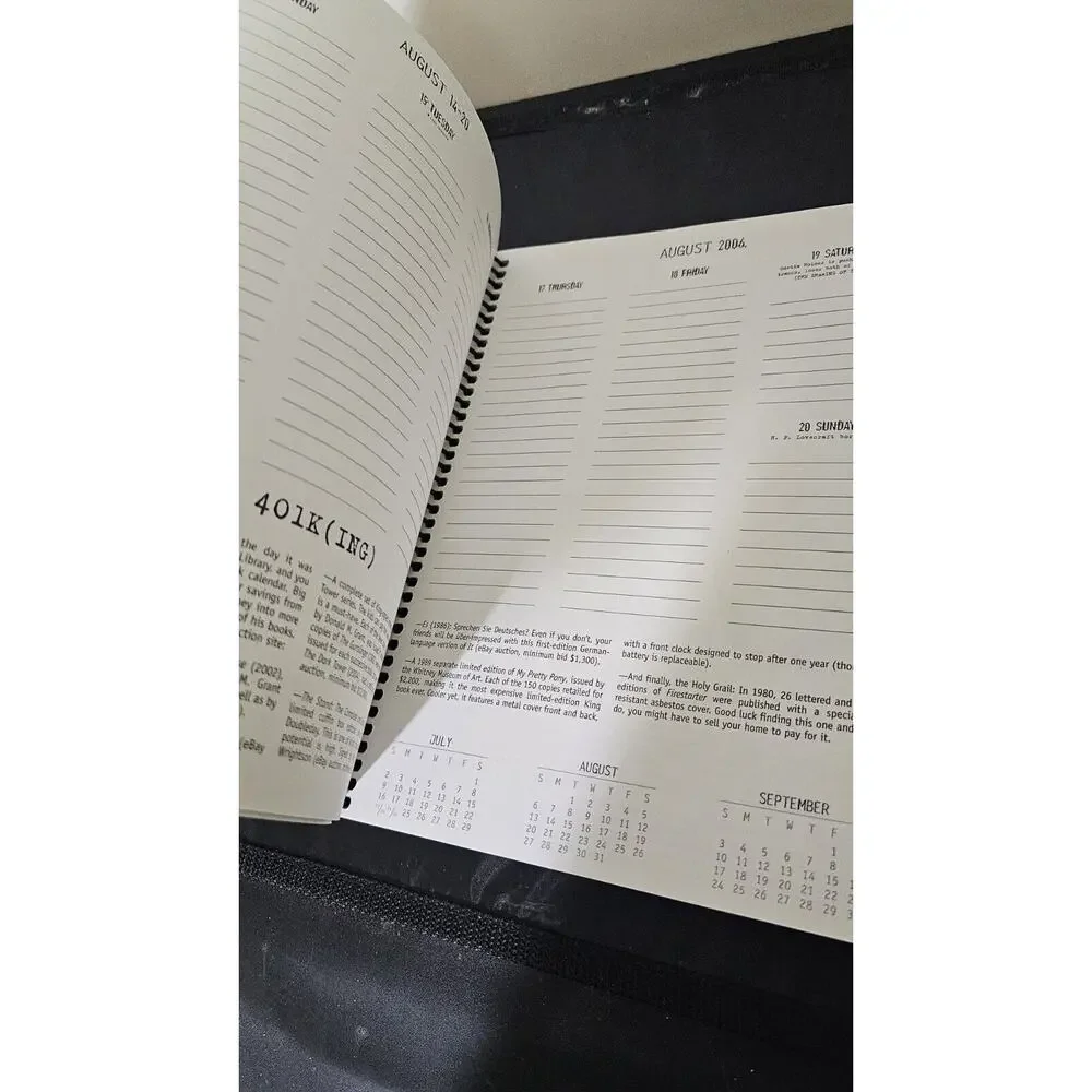 2006 Stephen king desk calendar